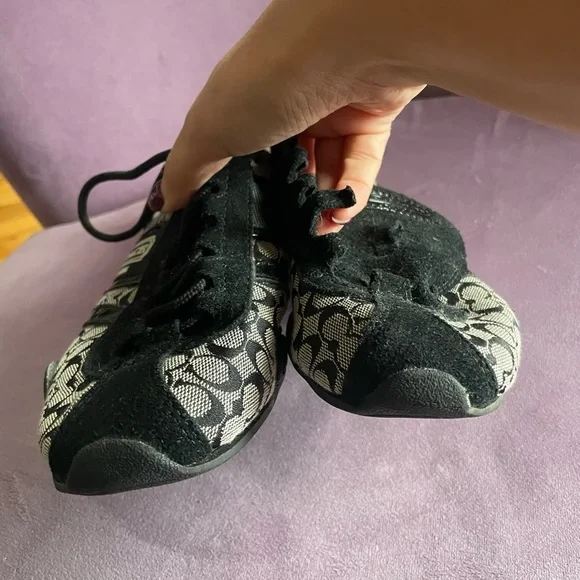 Coach Monogram Black and Gray Sneakers - Picture 4 of 7